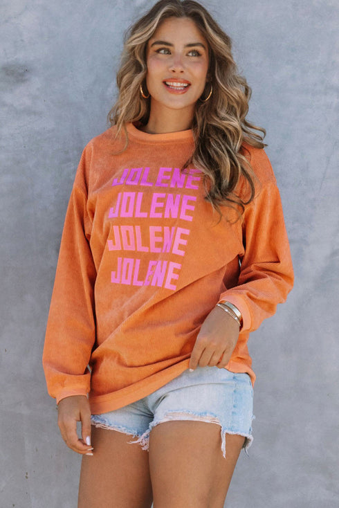 Ribbed Corduroy Oversized Sweatshirt